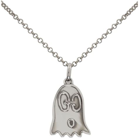 gucci ghost necklace men|gucci ghost necklace in silver.